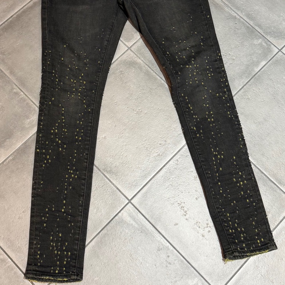 Purple Brand P001 Jeans | Black Wash w/ Yellow Contrast Weft |‎ Mens 31 | NWOT - Picture 13 of 13